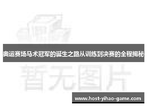 奥运赛场马术冠军的诞生之路从训练到决赛的全程揭秘