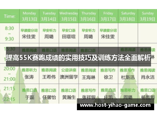提高55K赛跑成绩的实用技巧及训练方法全面解析